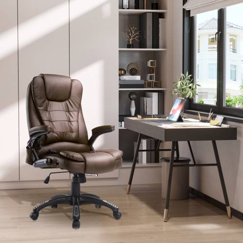 HomCom - scaun birou - cu incalzire si masaj - 62x68x111-121 cm | Ro